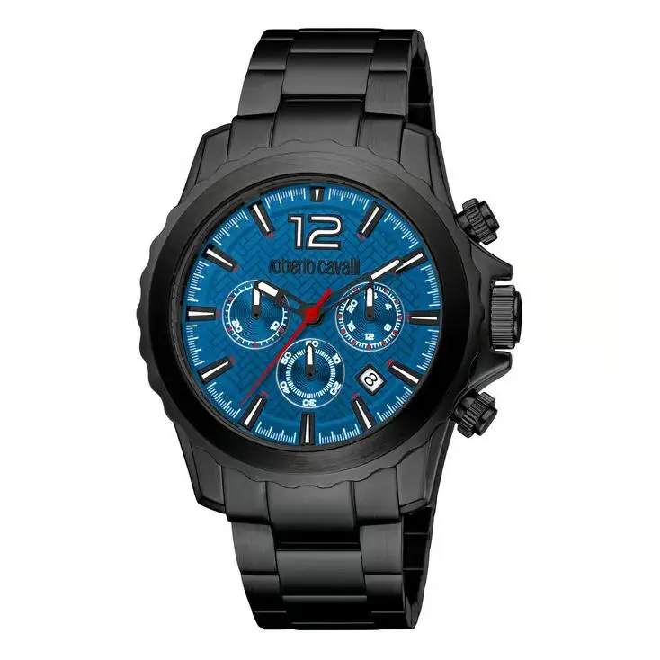 Men`s RC5G130M0085 Blue Dial Black Chronograph Quartz Watch by Roberto Cavalli