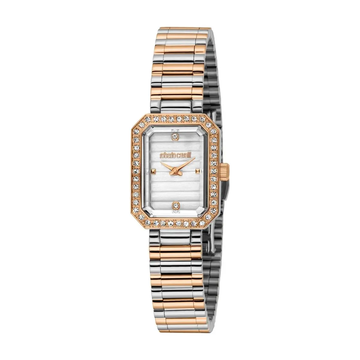 Women`s RC5L163M0065 Silver Dial Two-tone Gemstone Quartz Watch by Roberto Cavalli