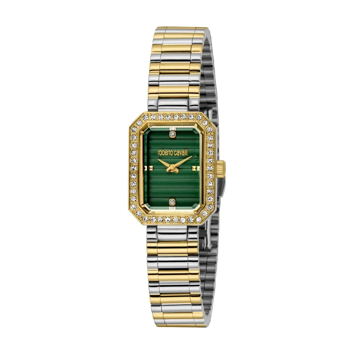 Women`s RC5L163M0055 Green Dial Two-tone Gemstone Quartz Watch by Roberto Cavalli