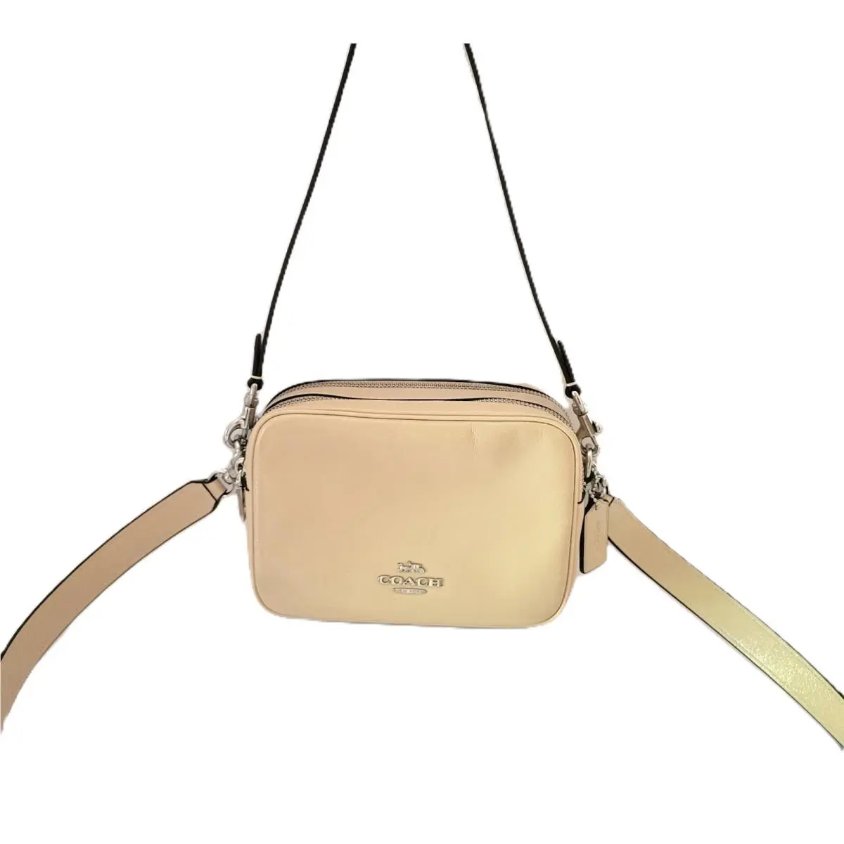 CEK70 Mini Carey Crinkle Leather Crossbody Bag Handbag Ivory by Coach