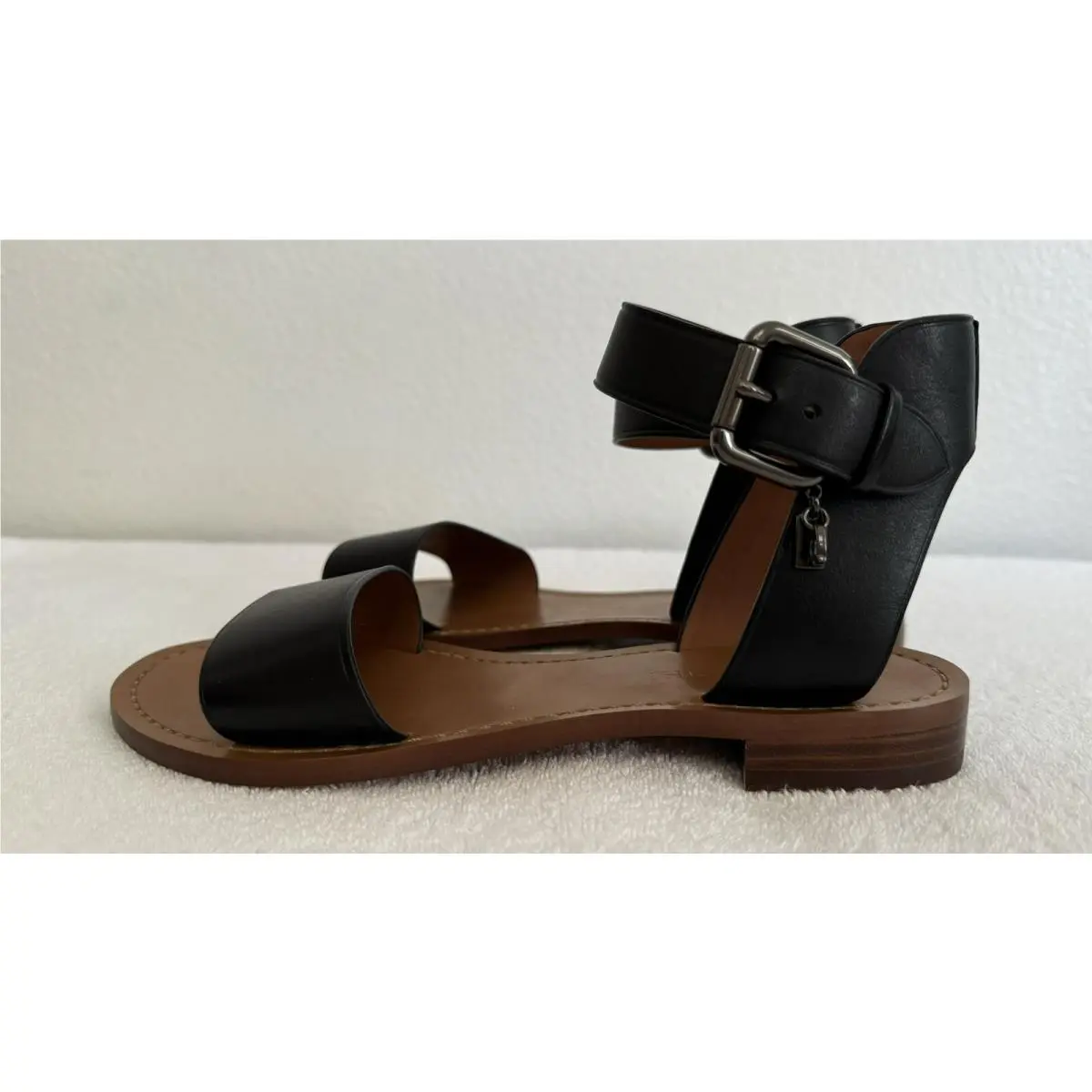 Coach shoes - COACH Ankle Strap Flat Sandals - Black (UPC: 0191202541856) 5