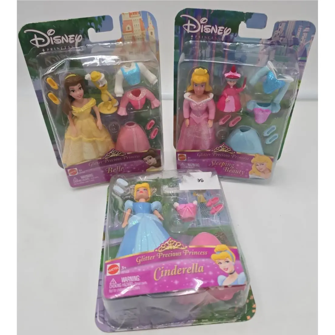 Disney Princess Glitter Dress Belle Aurora Cinderella Dolls Y2K Princesscore Nip