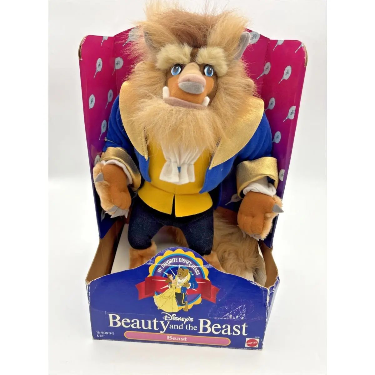 1993 Disney`s Beauty and The Beast Plush 13 Doll Disney Figure