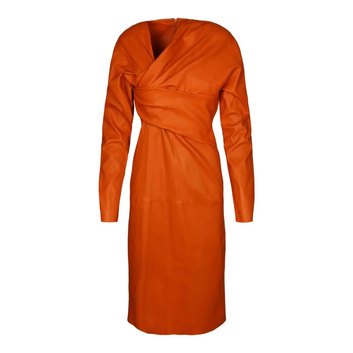 Bottega Veneta Womens Draped Leather Dress