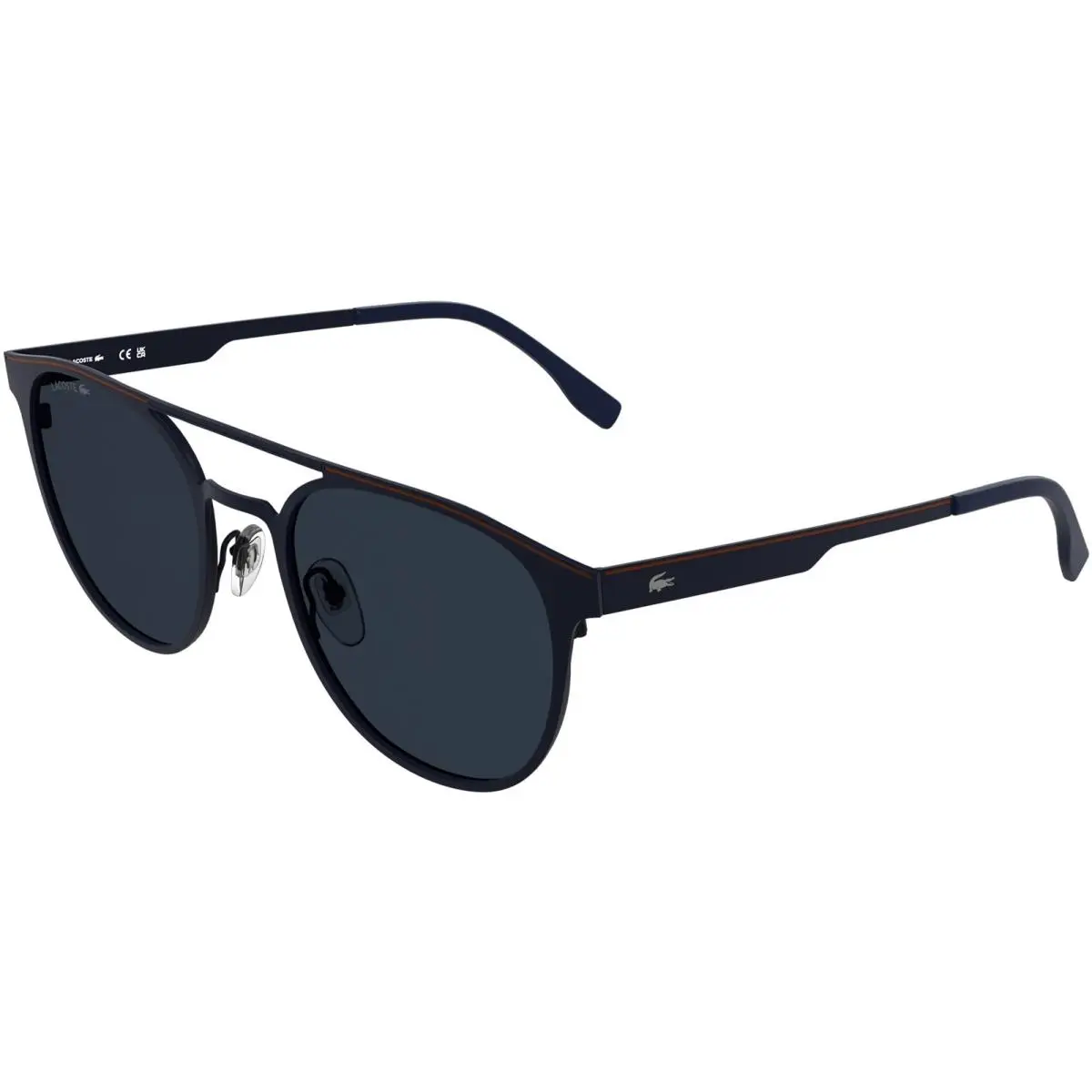 Slim Round Aviator Sunglasses - L275S - Made in Vietnam Matte Blue/Blue (424) by Lacoste