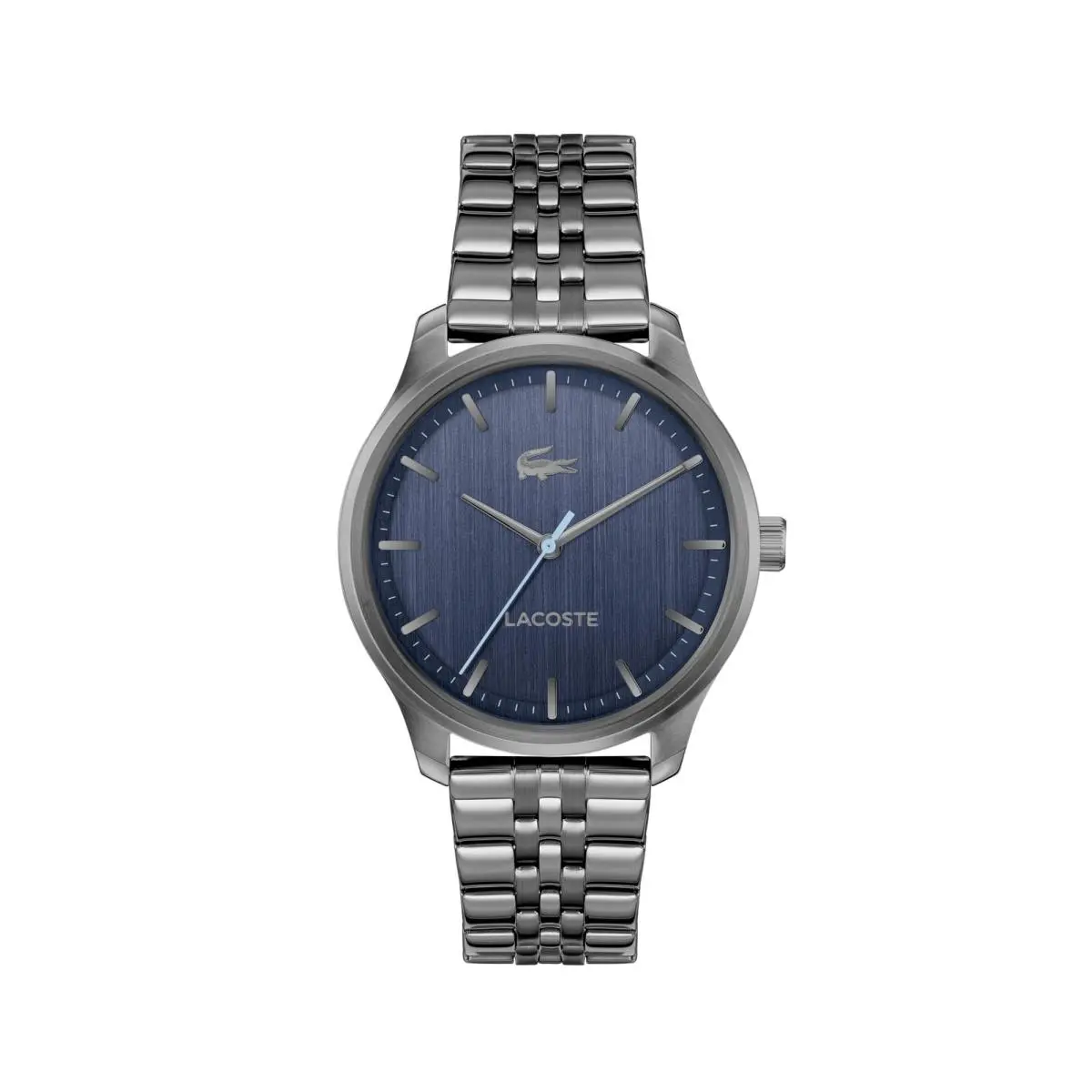 Lacoste Lisbon Men`s 3H Quartz Watch Stainless Taglia Unica Navy Gunmetal
