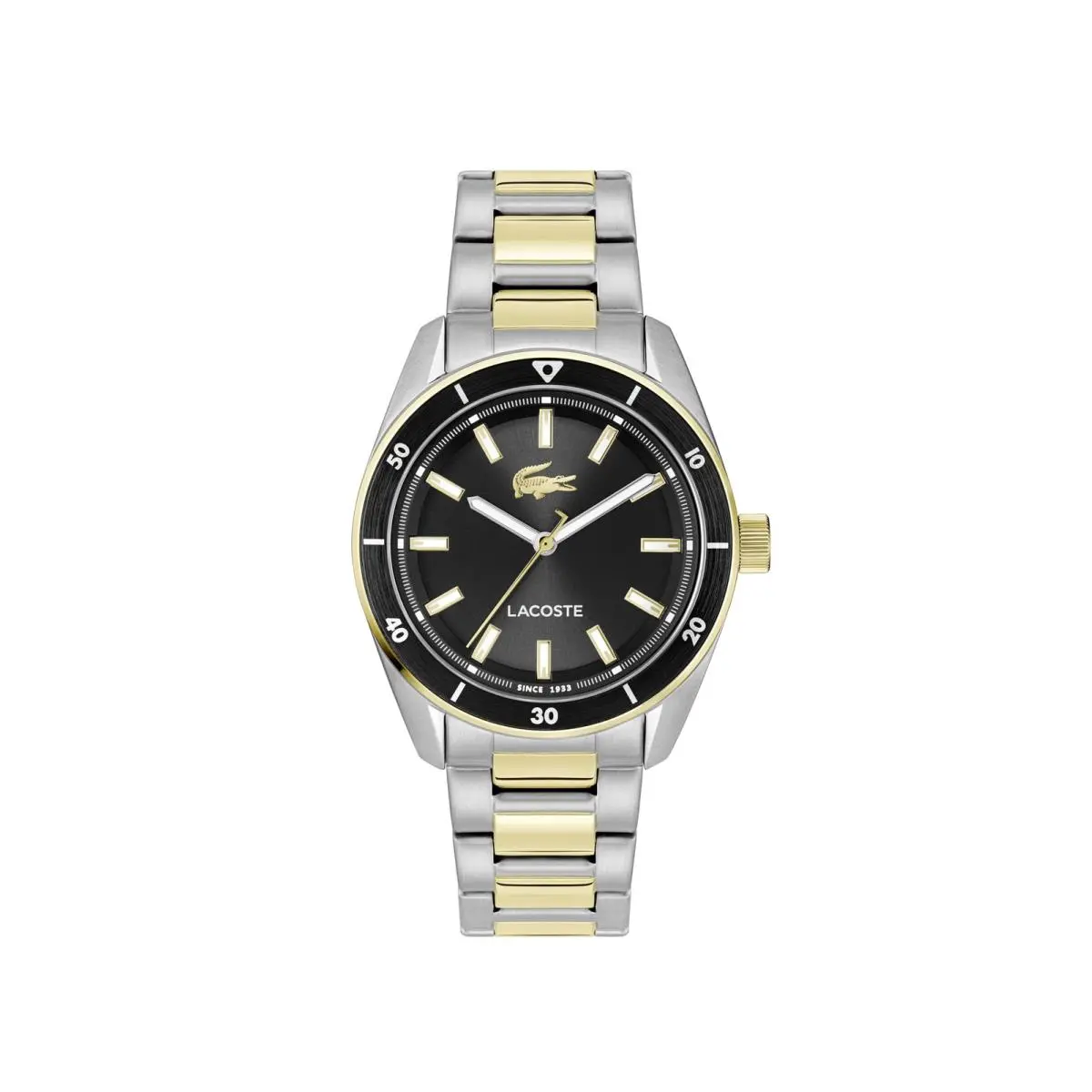 Lacoste Boston Men’s Quartz Watch - Bracelet Sunray Dial Aluminum Silver