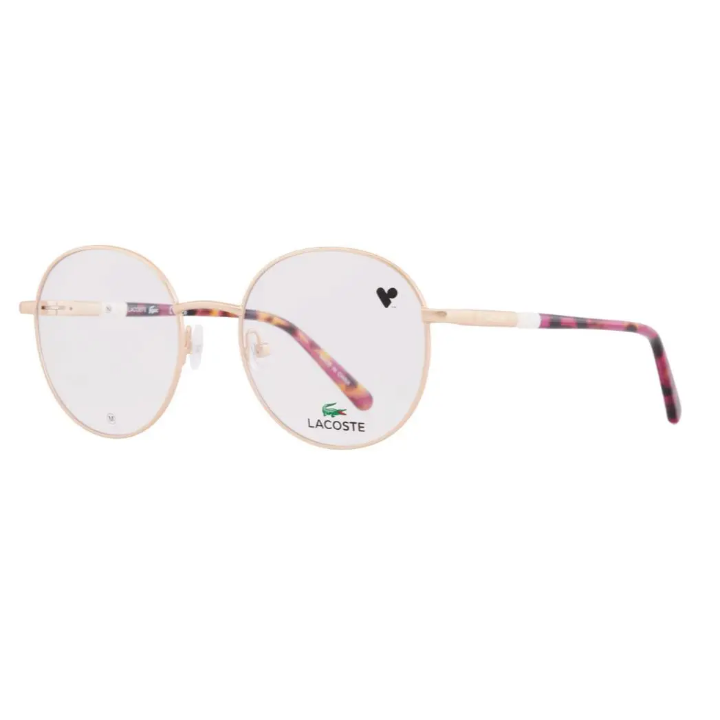 Lacoste L2310 770 Matte Rose Gold Round Eyeglasses 53-19-140mm