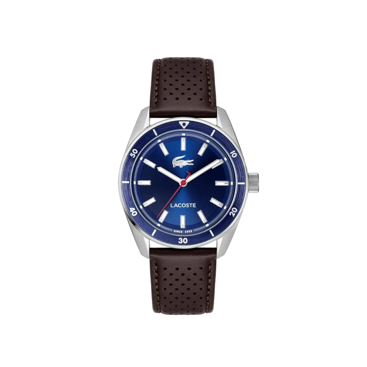 Lacoste Boston Men’s Quartz Watch - Leather Strap Sunray Dial Brown