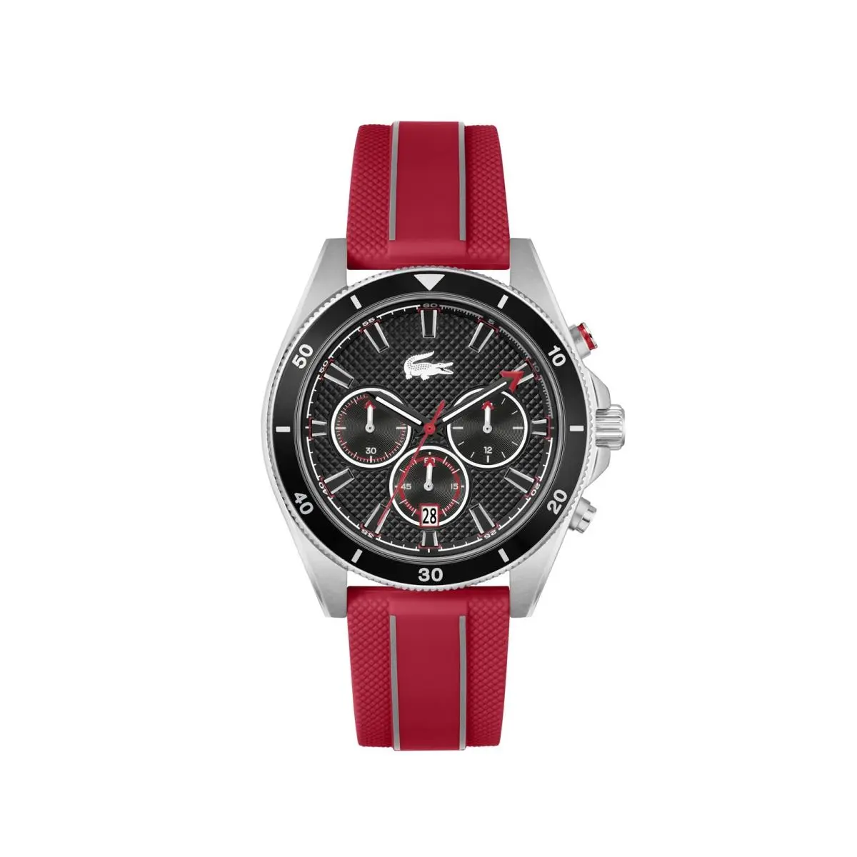 Lacoste Mainsail Men’s Chronograph Watch - Silicone Strap Colored Red