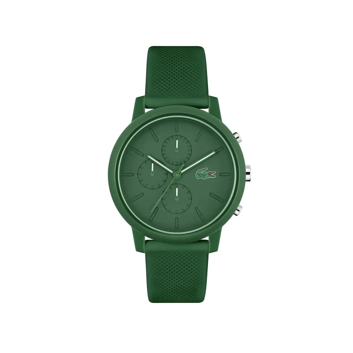 Lacoste 12.12 Men`s Chronograph Watch - TR90 Case Quartz - 43 MM Green