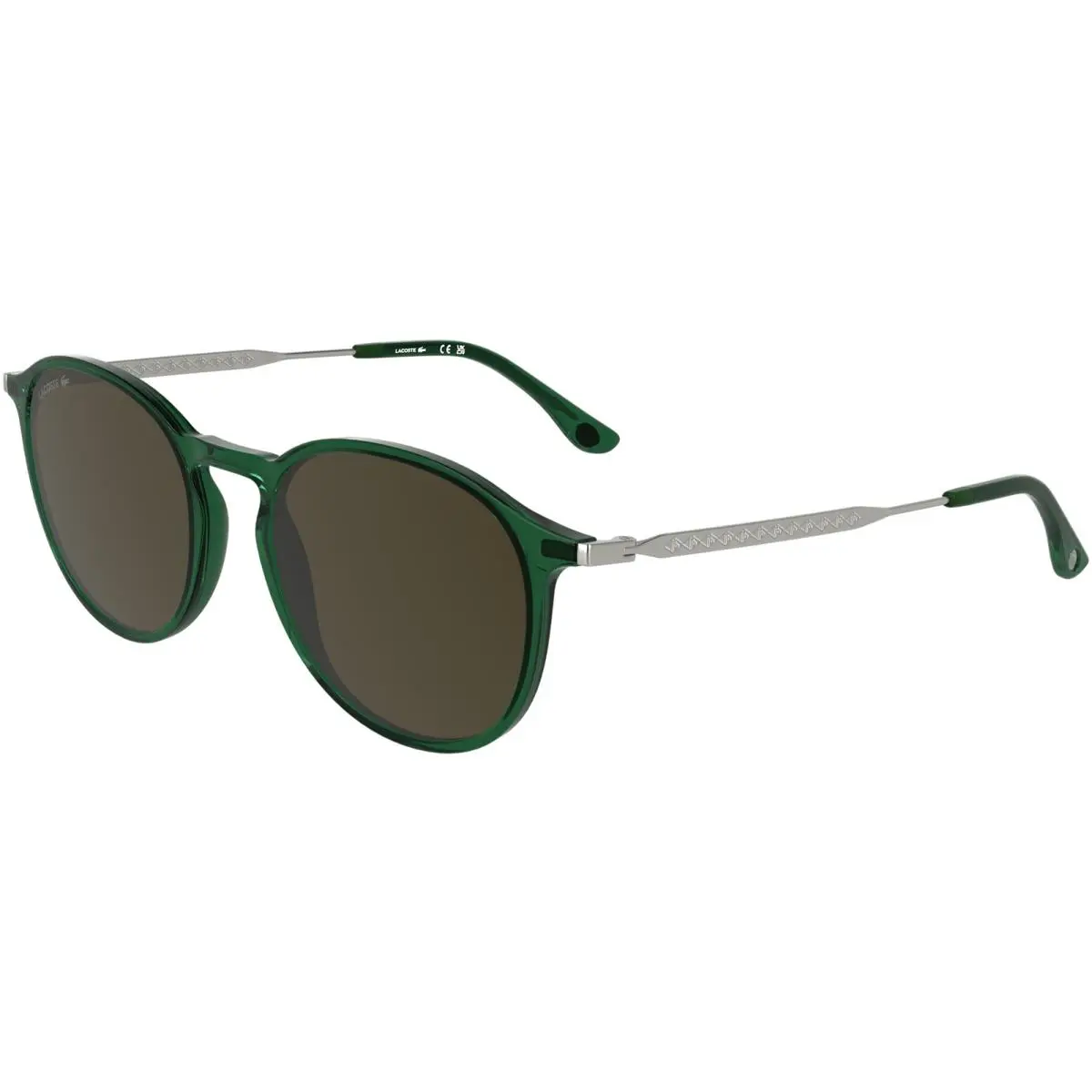 Transparent Green Round Sunglasses w/ Slim Temples - L6061S 301 by Lacoste