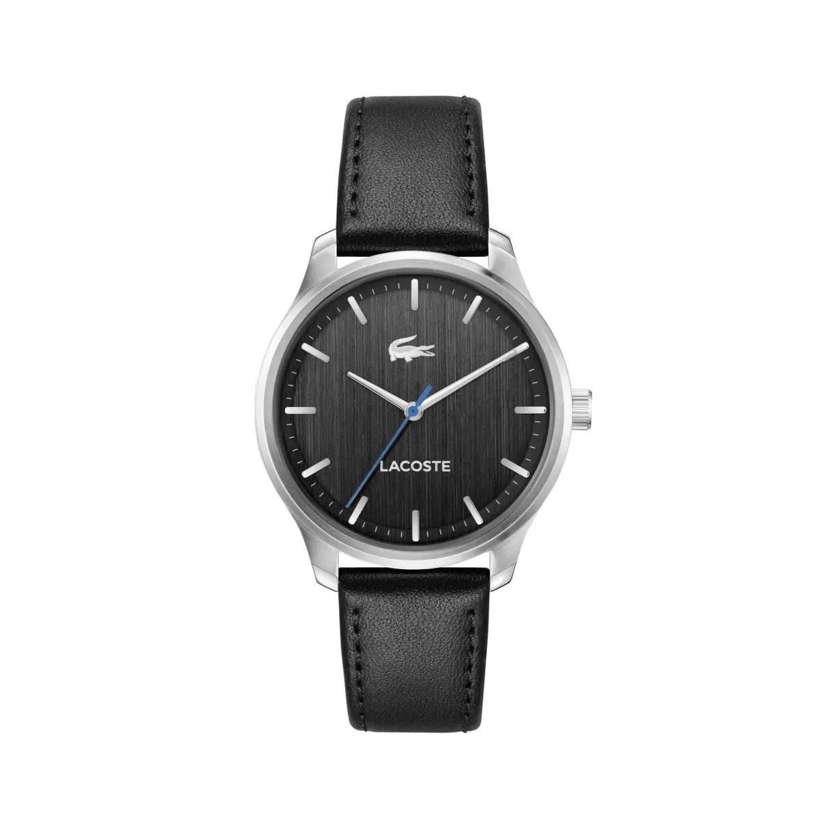 Lacoste Lisbon Men`s 3H Quartz Watch Leather Strap Water Black