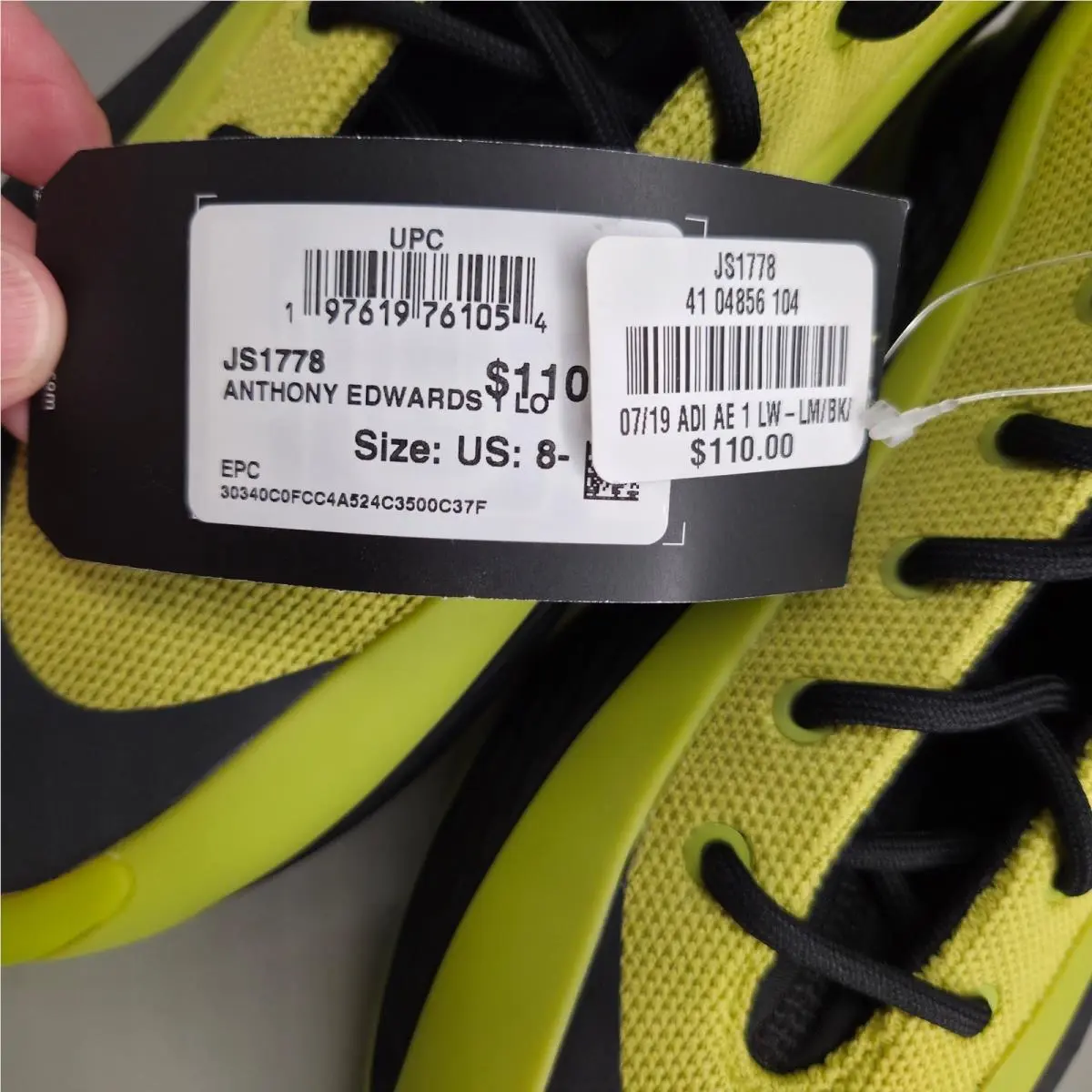 Adidas shoes - Anthony Edwards 1 Low - Anthony Edwards Low - Yellow 2