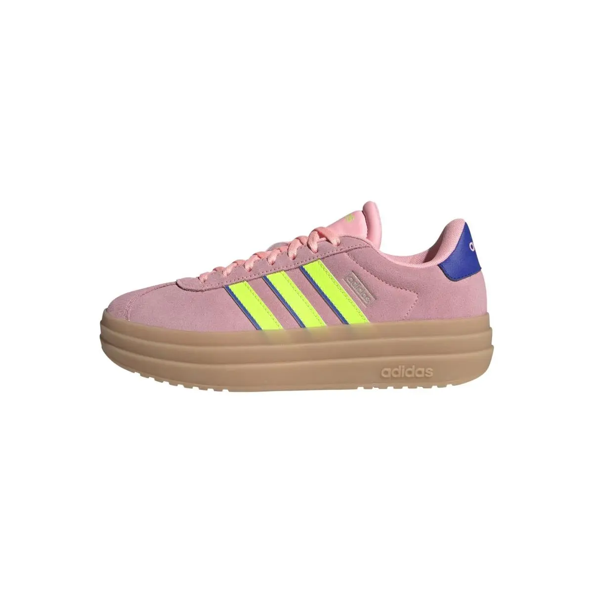 Adidas Women`s VL Court Bold Sneakers Pink Spark/lucid Lemon/lucid Blue Size 11