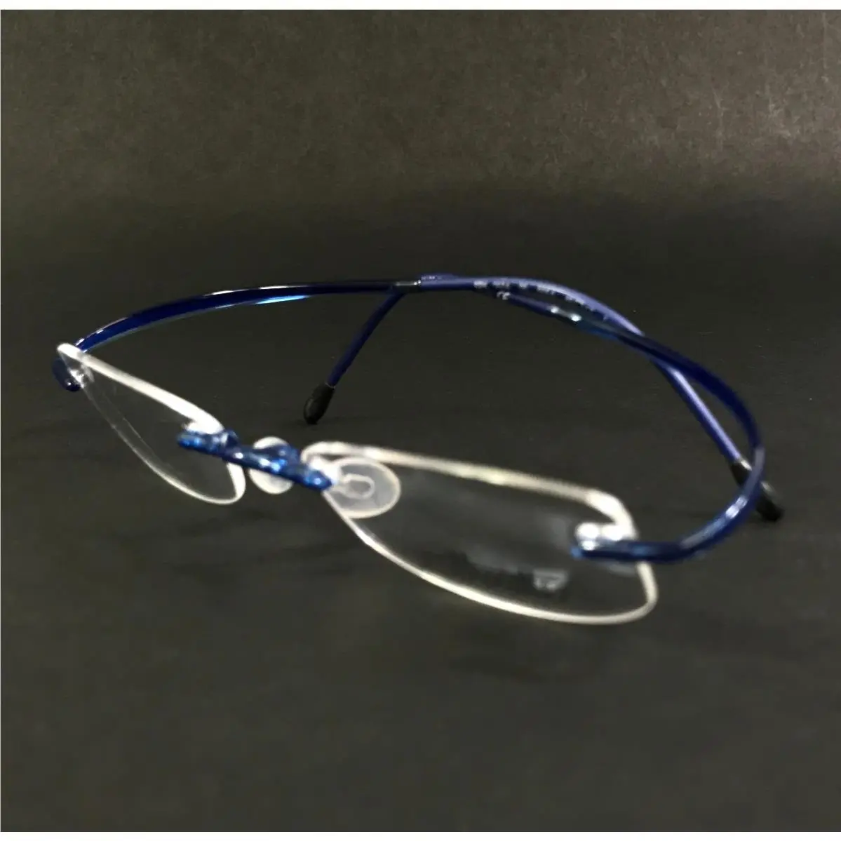 Eyeglasses Frames Spx 2504 00 6054 Blue Rimless Hingeless 45-17-140 by Silhouette