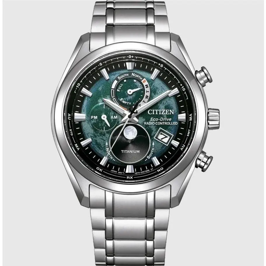BY1010-57X Tsuki-yomi Atomic Moonphase Super Titanium Men`s Watch 43mm by Citizen
