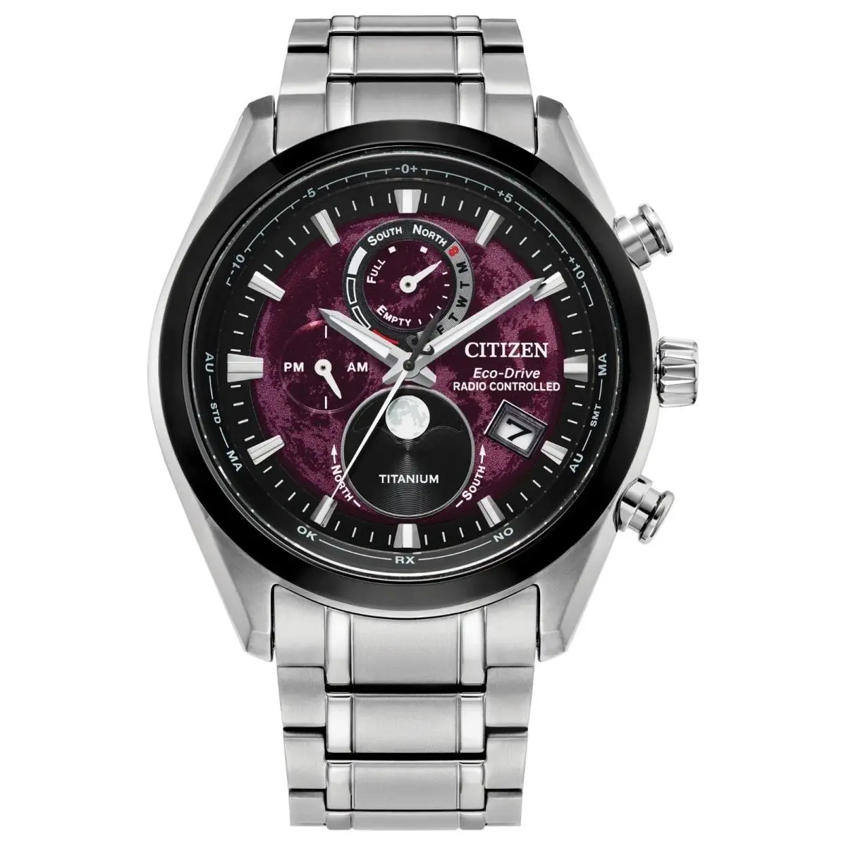 BY1018-55X Tsuki-yomi Atomic Moonphase Super Titanium Men`s Watch 43mm by Citizen