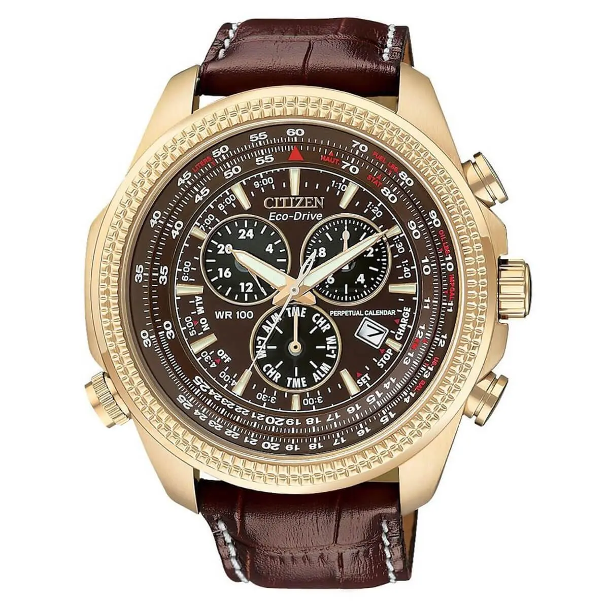 BL5403-03X Men`s Eco-drive Rose Gold Brown Dial Perpetual Calendar Watch by Citizen