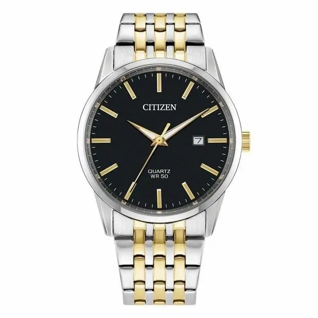 Mens Quartz Two-tone Stainless Steel Black Dial Date Watch BI5134-56E by Citizen
