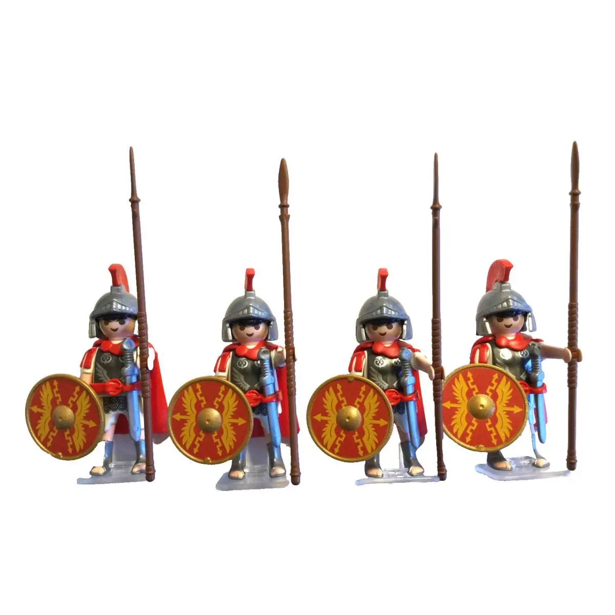 Playmobil 6491 Roman Soldier Tribune Long Spears Red Feathers Free Stands