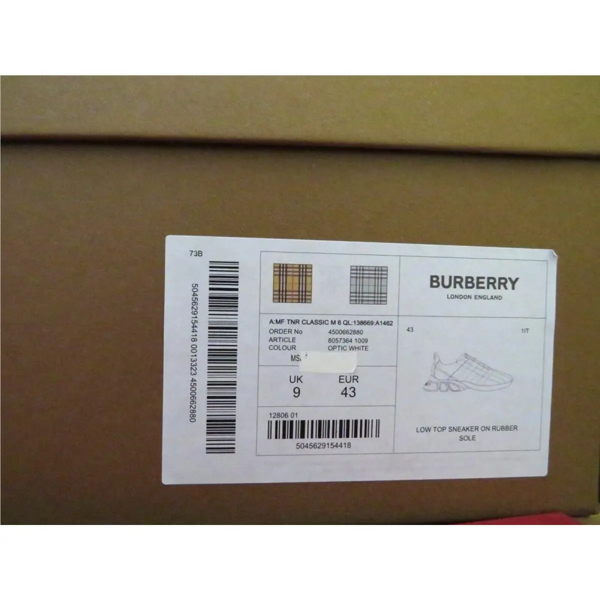 Burberry shoes - 8057364 - 8057364 - White (UPC: 5045629154418) 9