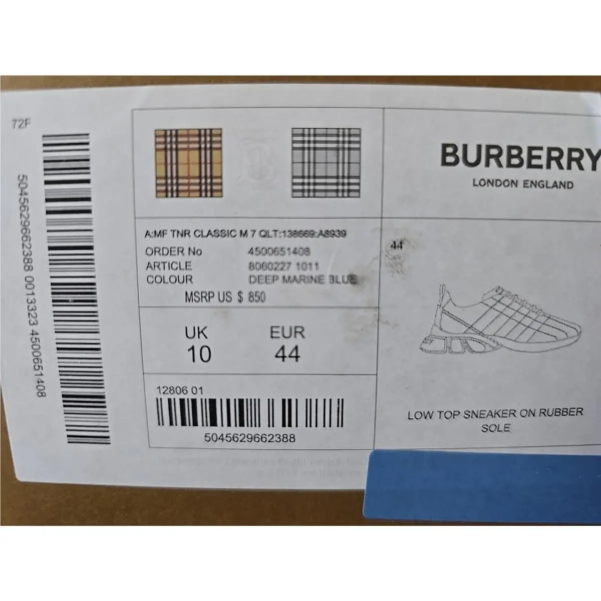 Burberry shoes - Burberry Axburton - Axburton - 8060227 - Blue (UPC: 5045629662388) 9