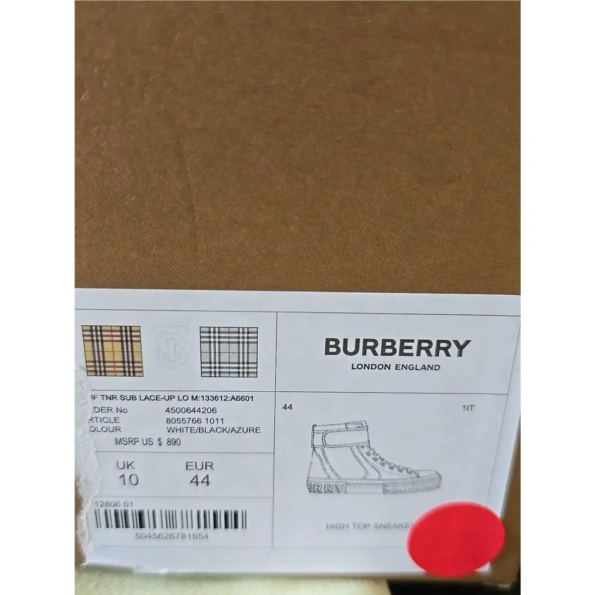 Burberry shoes - Burberry High-Top Sneakers - Sneakers - Black (UPC: 5045628781554) 12