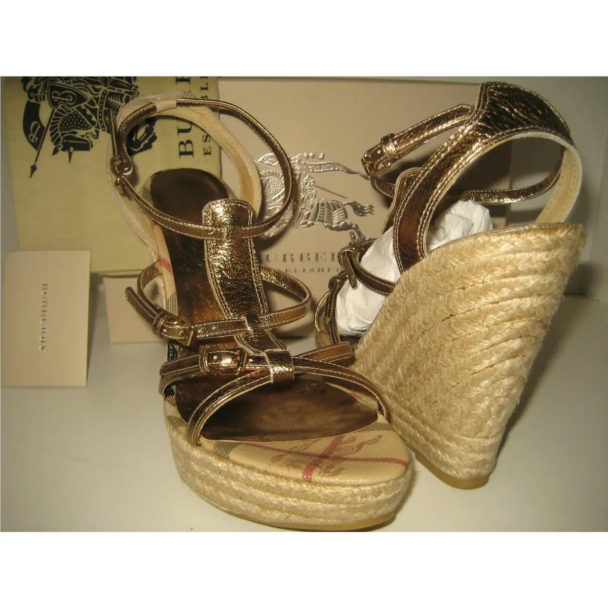 Burberry shoes - Demin Check Jaquard - Demin Check Jaquard - Gold, Main: Gold 0