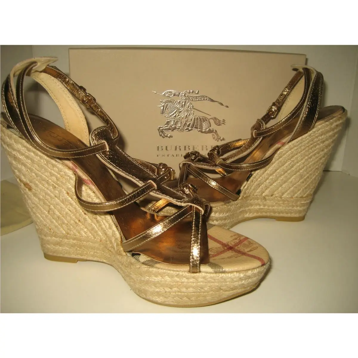 Burberry shoes - Demin Check Jaquard - Demin Check Jaquard - Gold, Main: Gold 1