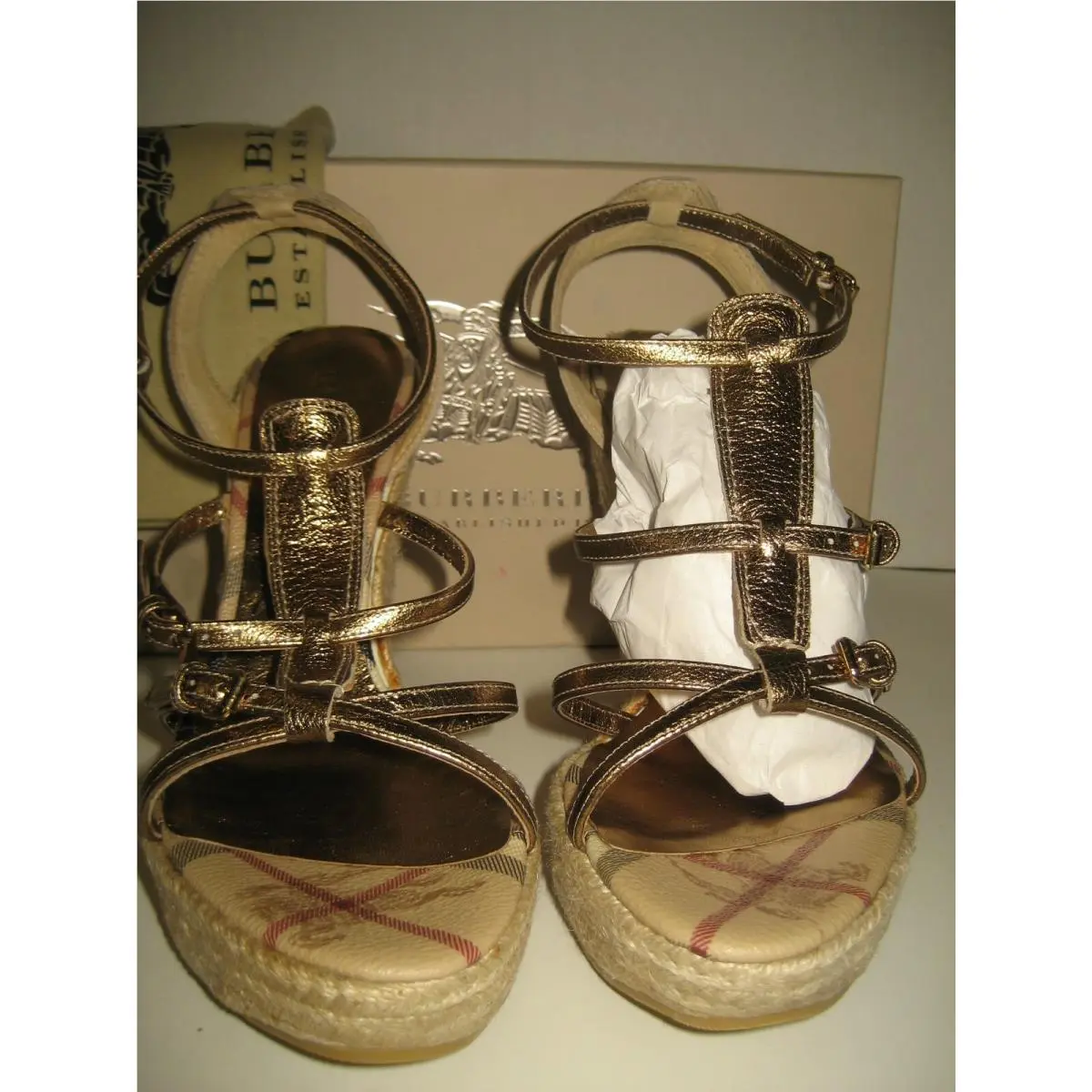 Burberry shoes - Demin Check Jaquard - Demin Check Jaquard - Gold, Main: Gold 3