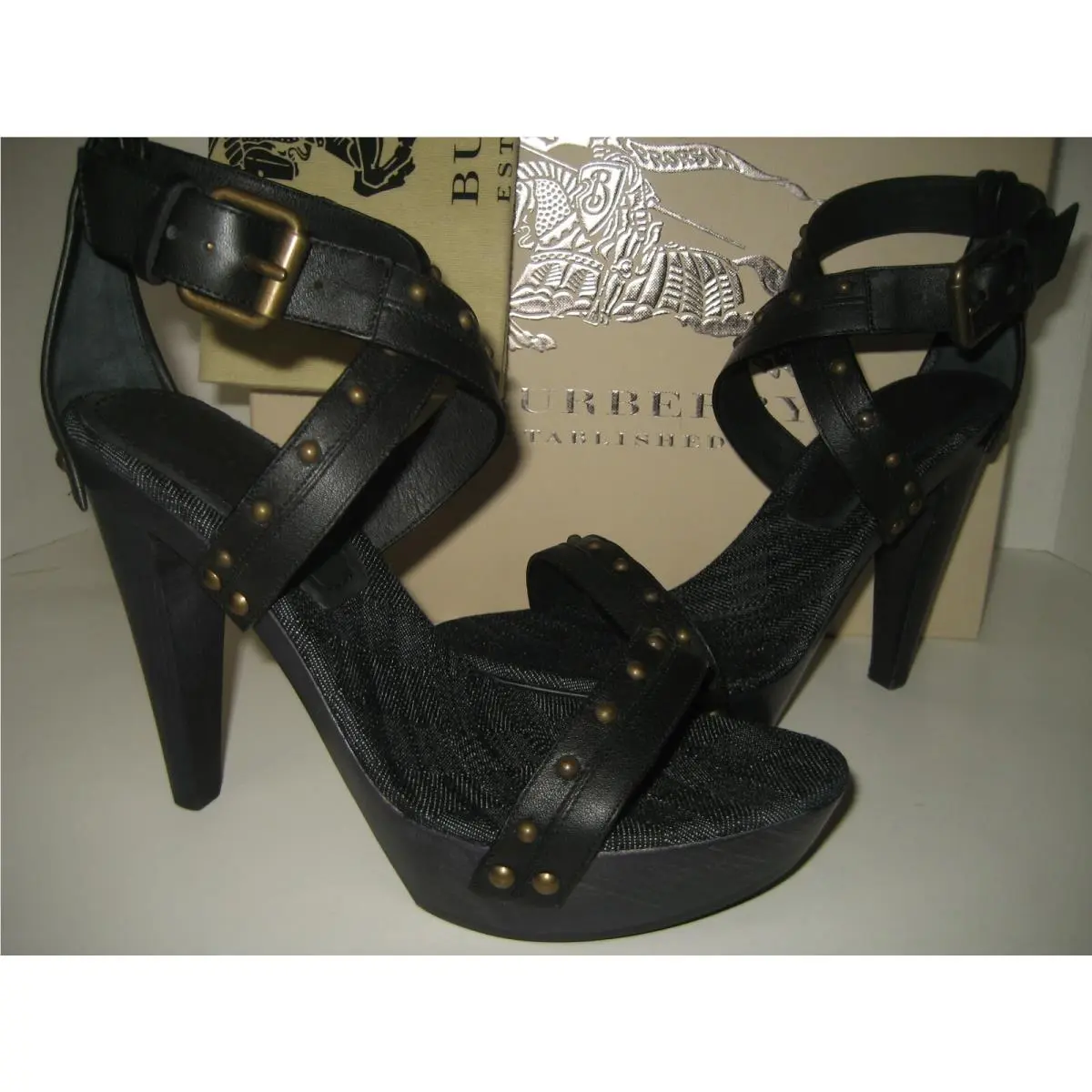 Burberry shoes - Demin Check Jaquard - Demin Check Jaquard - Black, Main: Nude 3