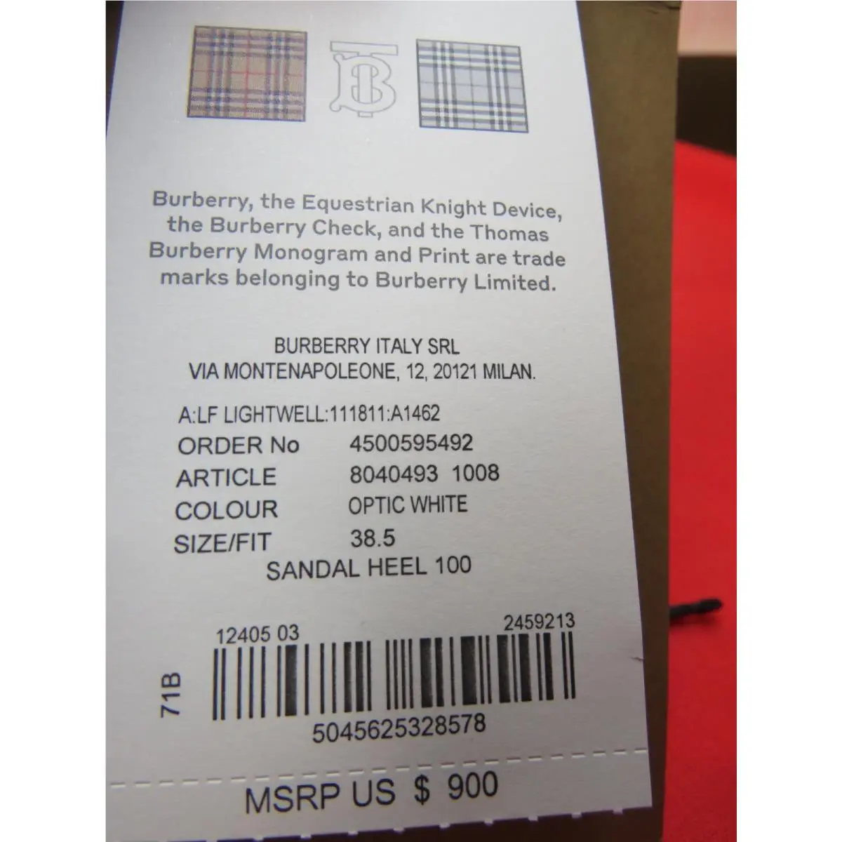 Burberry shoes - LIGHTWELL - LIGHTWELL - White (UPC: 5045625328578) 10
