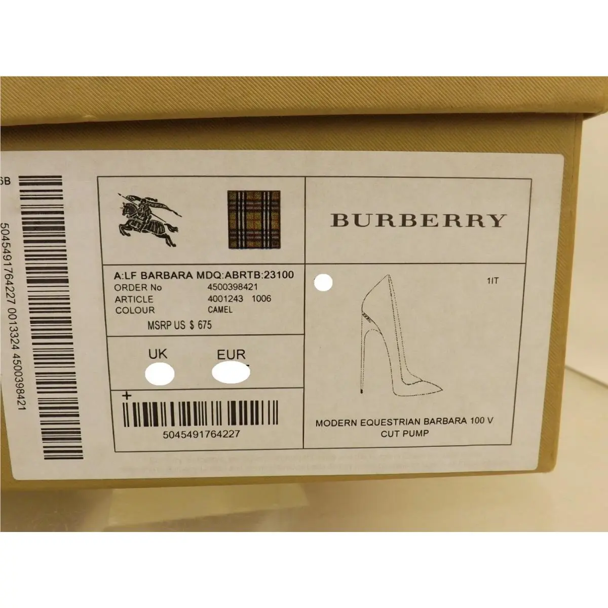 Burberry shoes - Barbara - Barbara - Multicolor/Camel, Manufacturer: Camel (UPC: 5045491764227) 10