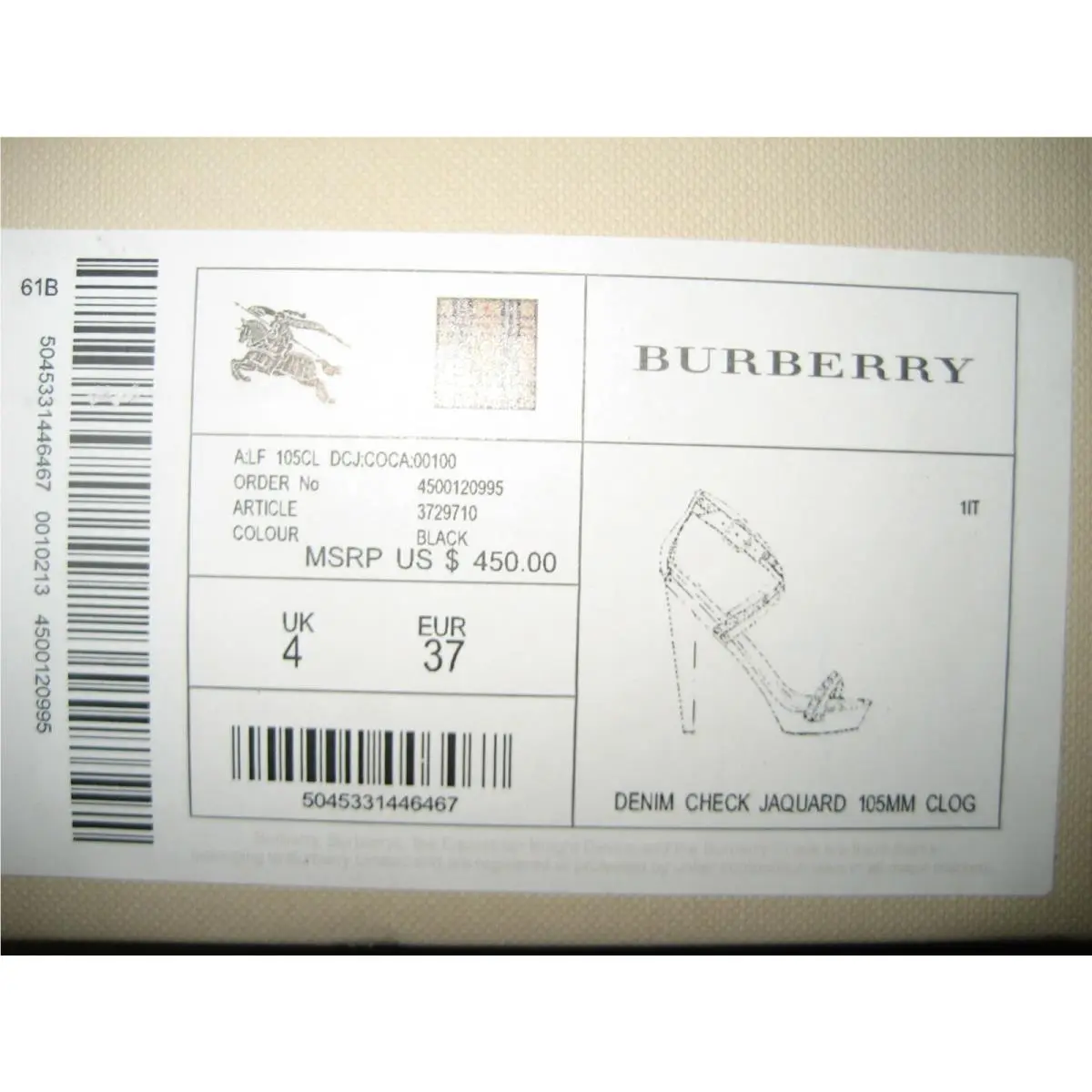 Burberry shoes - Demin Check Jaquard - Demin Check Jaquard - Black, Main: Nude 10