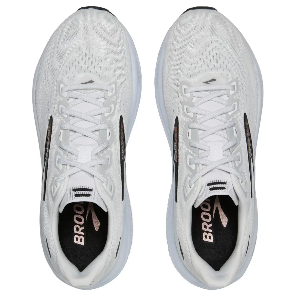 Brooks shoes - Brooks Ghost 18 Wide - Ghost Wide - 1204821B105 - White/Black/RoseGold 9