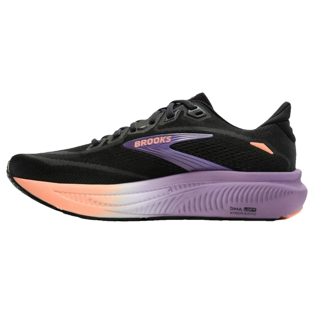 Brooks shoes - Brooks Ghost 18 - Ghost - 1204821B080 - Black/Mulled Grape/Peach 10