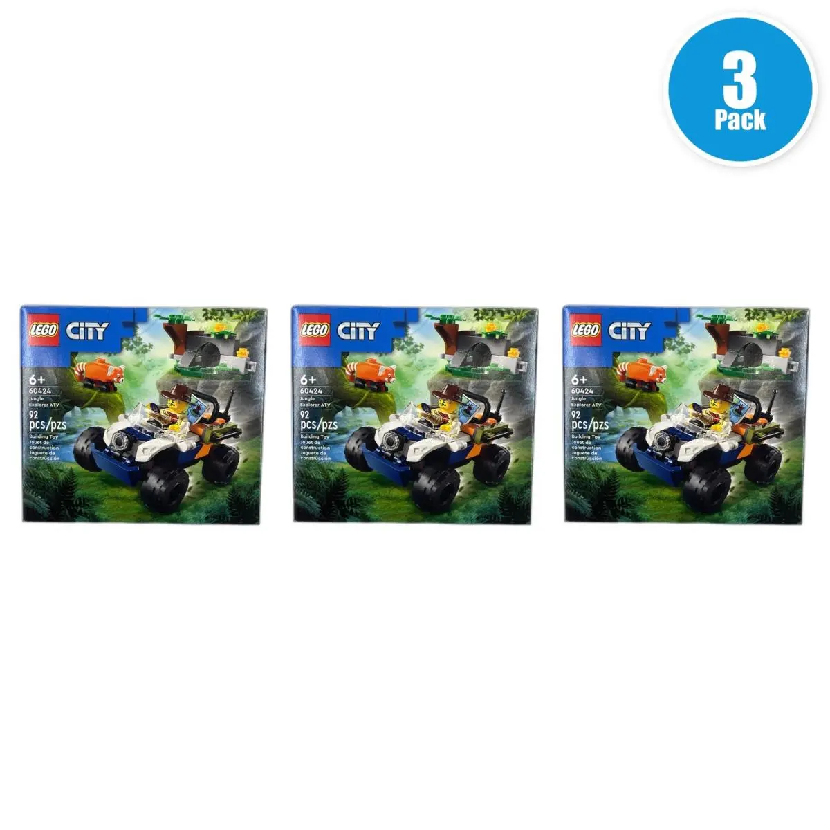 Lego 60424 City Jungle Explorer Atv Red Panda Mission Building Set Pack of 3