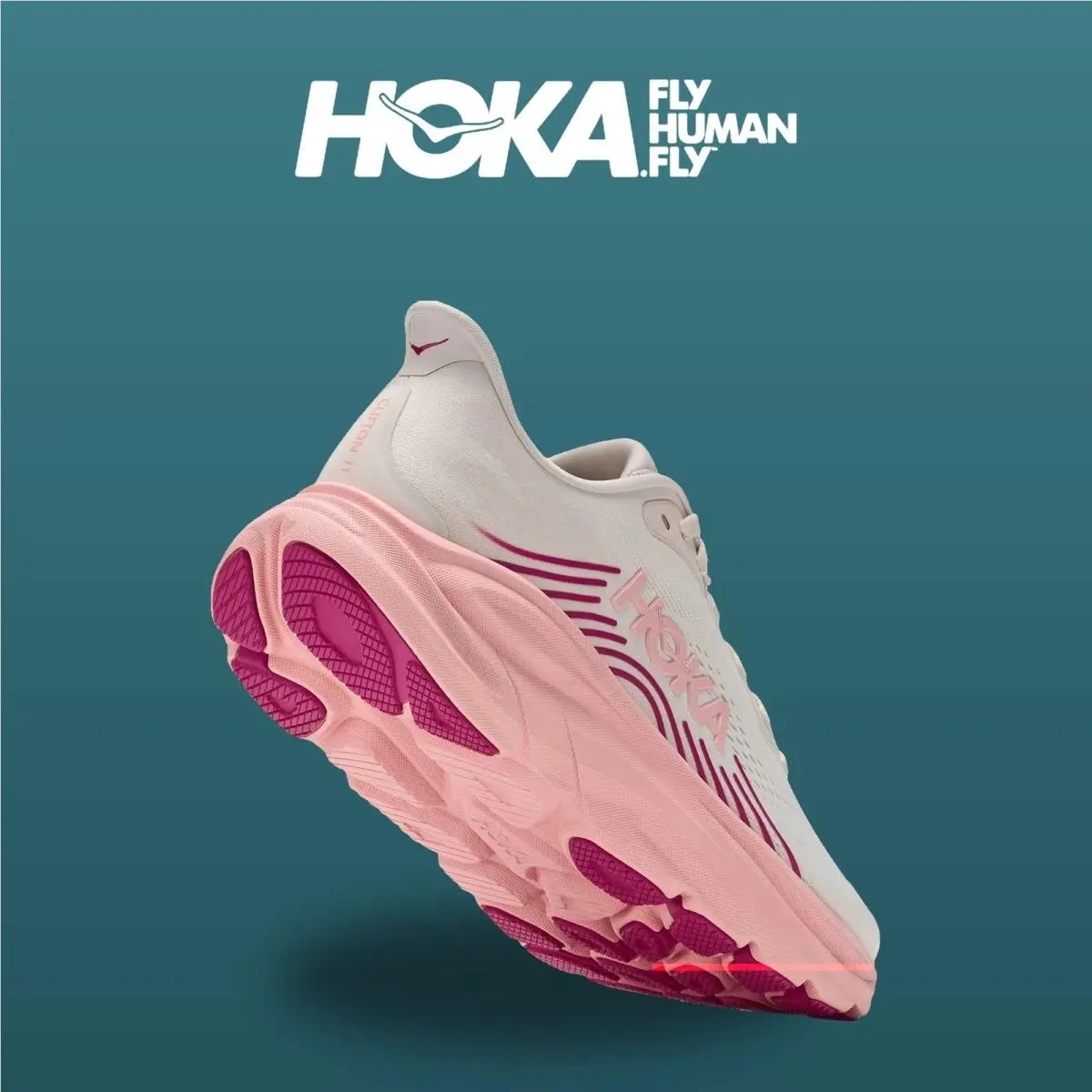 Hoka shoes - HOKA Clifton 11 Wide - Clifton Wide - 1176573-RWY - Rose Cream/Dewy Pink 5