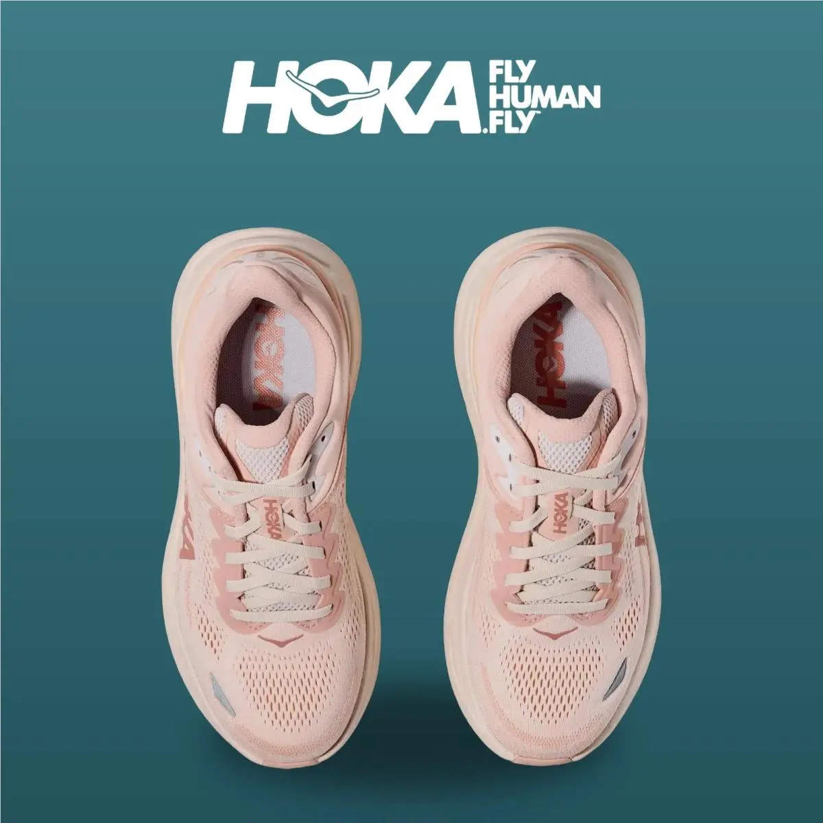 Hoka shoes - HOKA Bondi 9 Wide - Bondi Wide - 1162012-RLTT - Rose Latte/Rose Cream 1