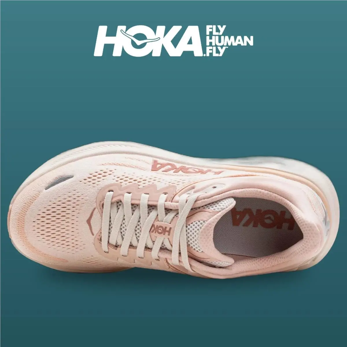 Hoka shoes - HOKA Bondi 9 Wide - Bondi Wide - 1162012-RLTT - Rose Latte/Rose Cream 4