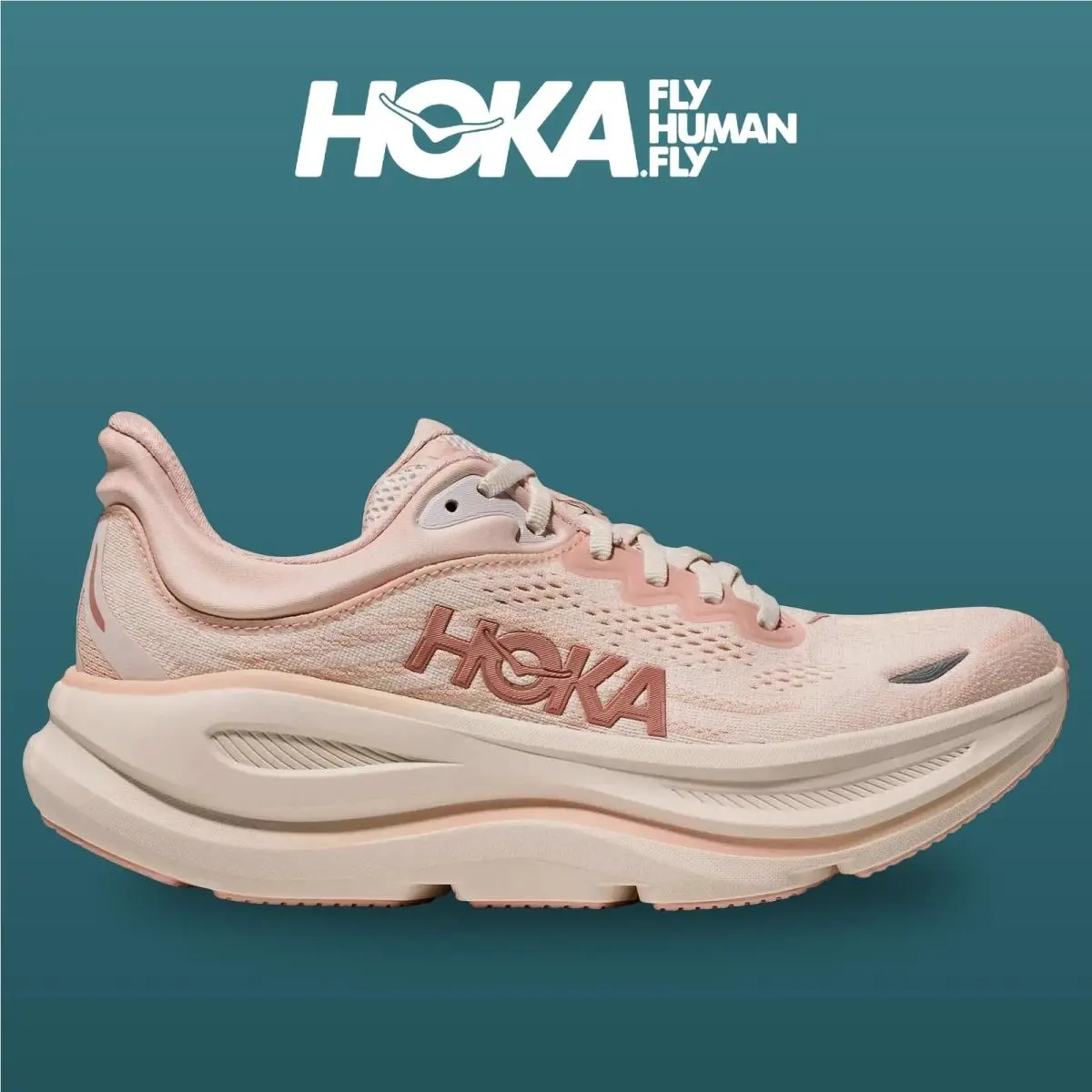 Hoka shoes - HOKA Bondi 9 Wide - Bondi Wide - 1162012-RLTT - Rose Latte/Rose Cream 8