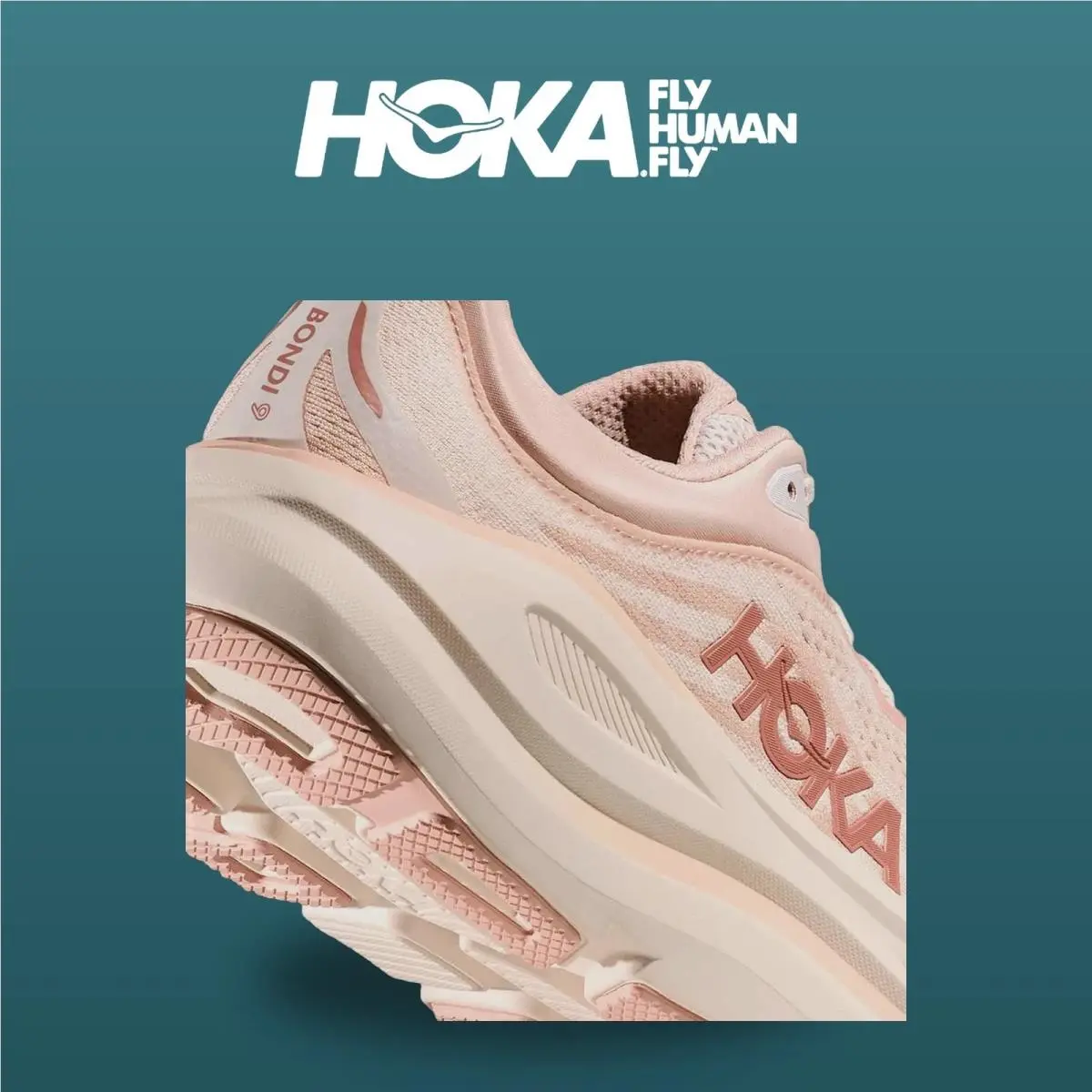 Hoka shoes - HOKA Bondi 9 Wide - Bondi Wide - 1162012-RLTT - Rose Latte/Rose Cream 12