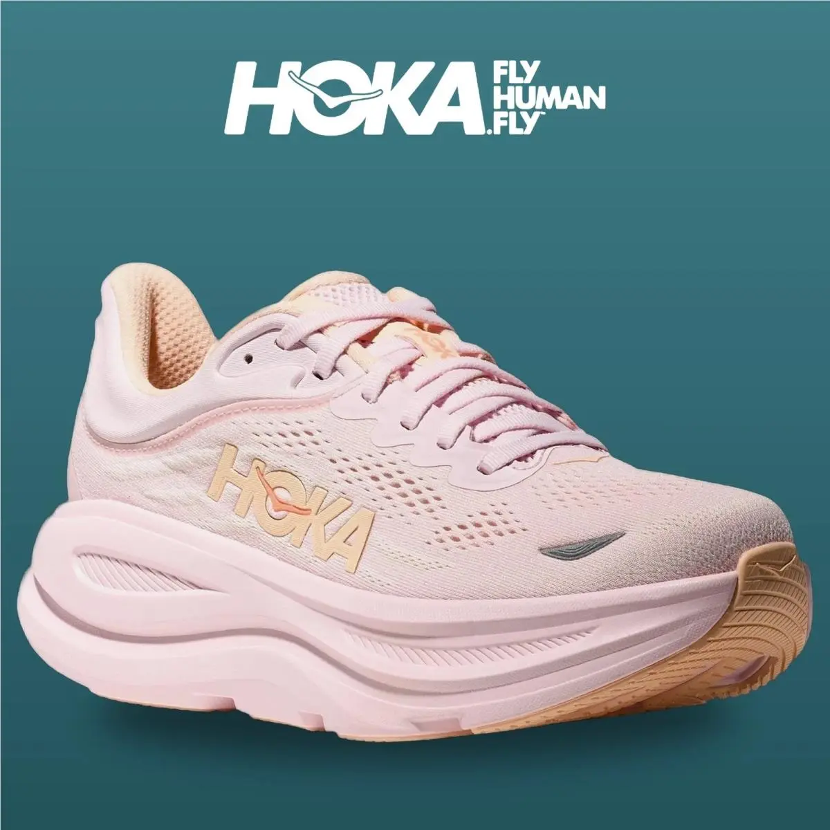 Hoka shoes - HOKA Bondi 9 Wide - Bondi Wide - 1162012-LRMT - Lilac Cream/Tangerine Glow 13