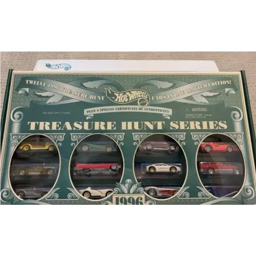 Hot Wheels 1996 Treasure Hunt Series Jcpenney 12-Car Set W/shipper Box